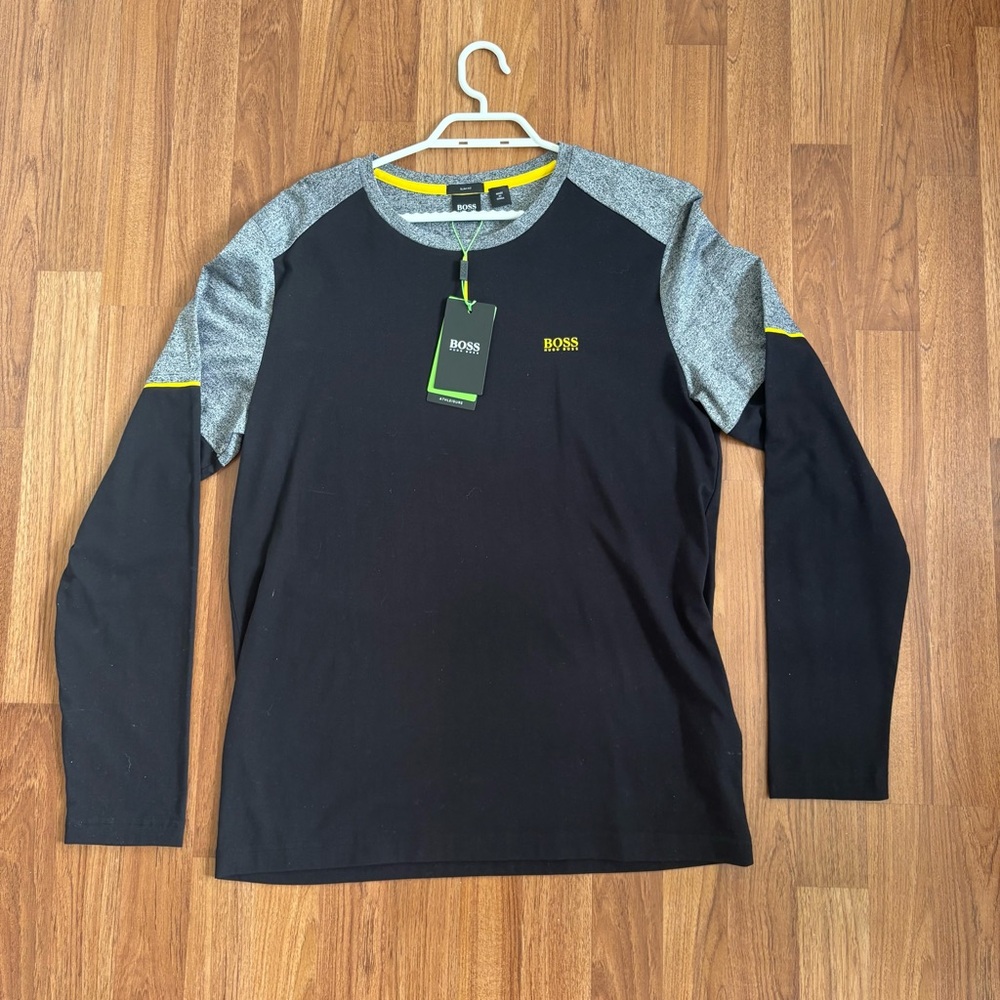 Hugo Boss Black and Gray Long Sleeve Tee